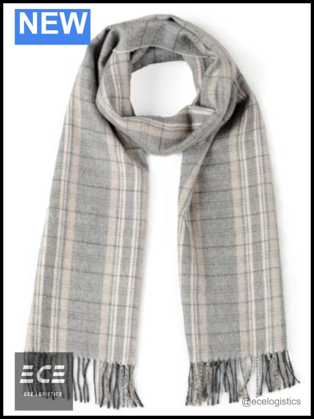 100% Baby Alpaca Wool Tartan Plaid Flannel Scarf Hand Woven 72in Unisex